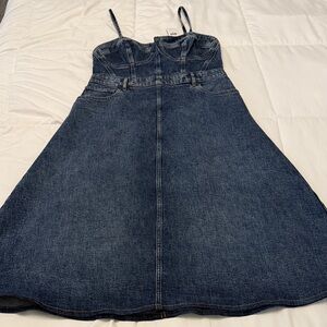 Denim Spaghetti Strap Dress from exprese size M  new with tags